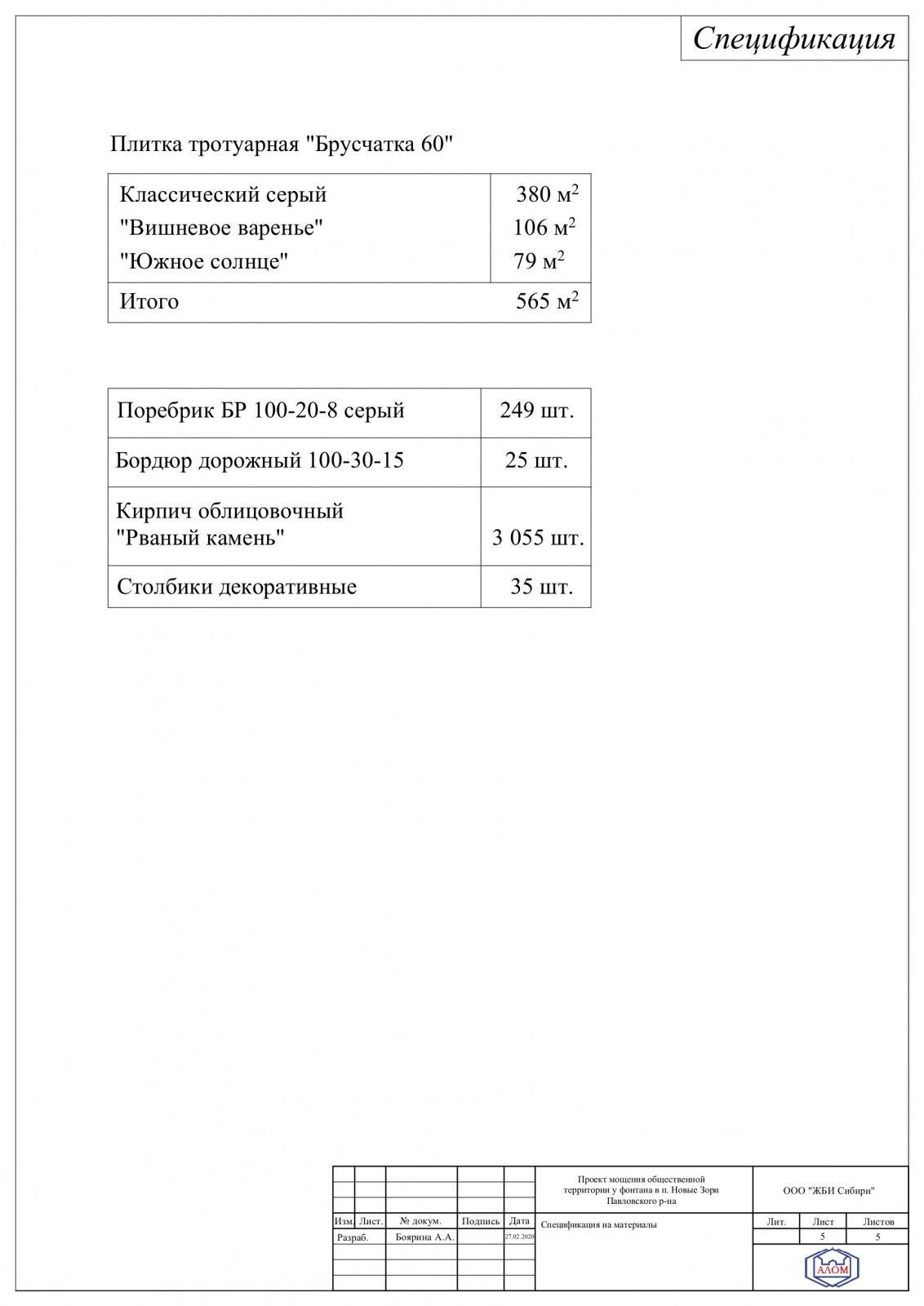 Спецификация